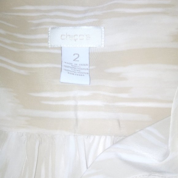 Chico’s Abstract Print Sleeveless Blouse Sz 2 - Picture 12 of 13